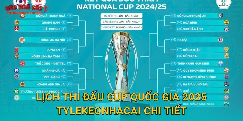 Lịch thi đấu Cup Quốc gia 2025 Tylekeonhacai chi tiết
